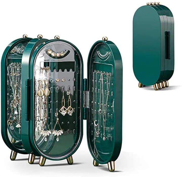 Foldable Jewellery Organizer Box with Mirror