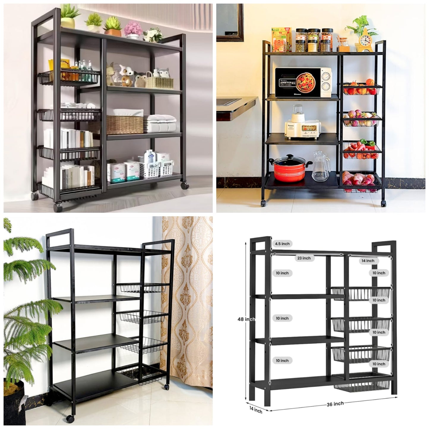 Multifunctional Storage Rack with Wheels -  Premium Quality