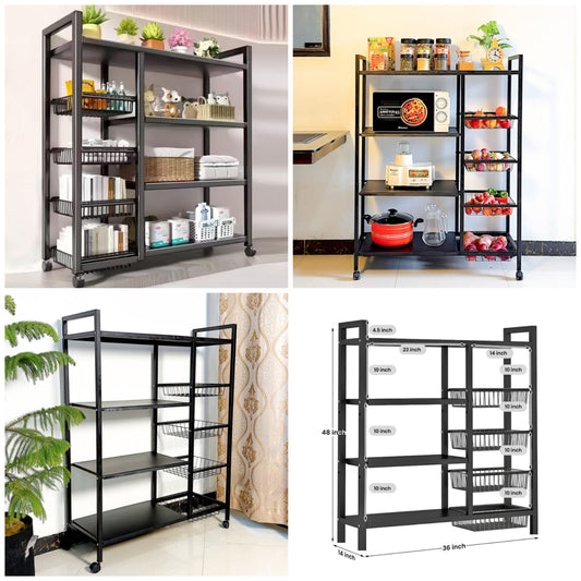 Multifunctional Storage Rack with Wheels -  Premium Quality