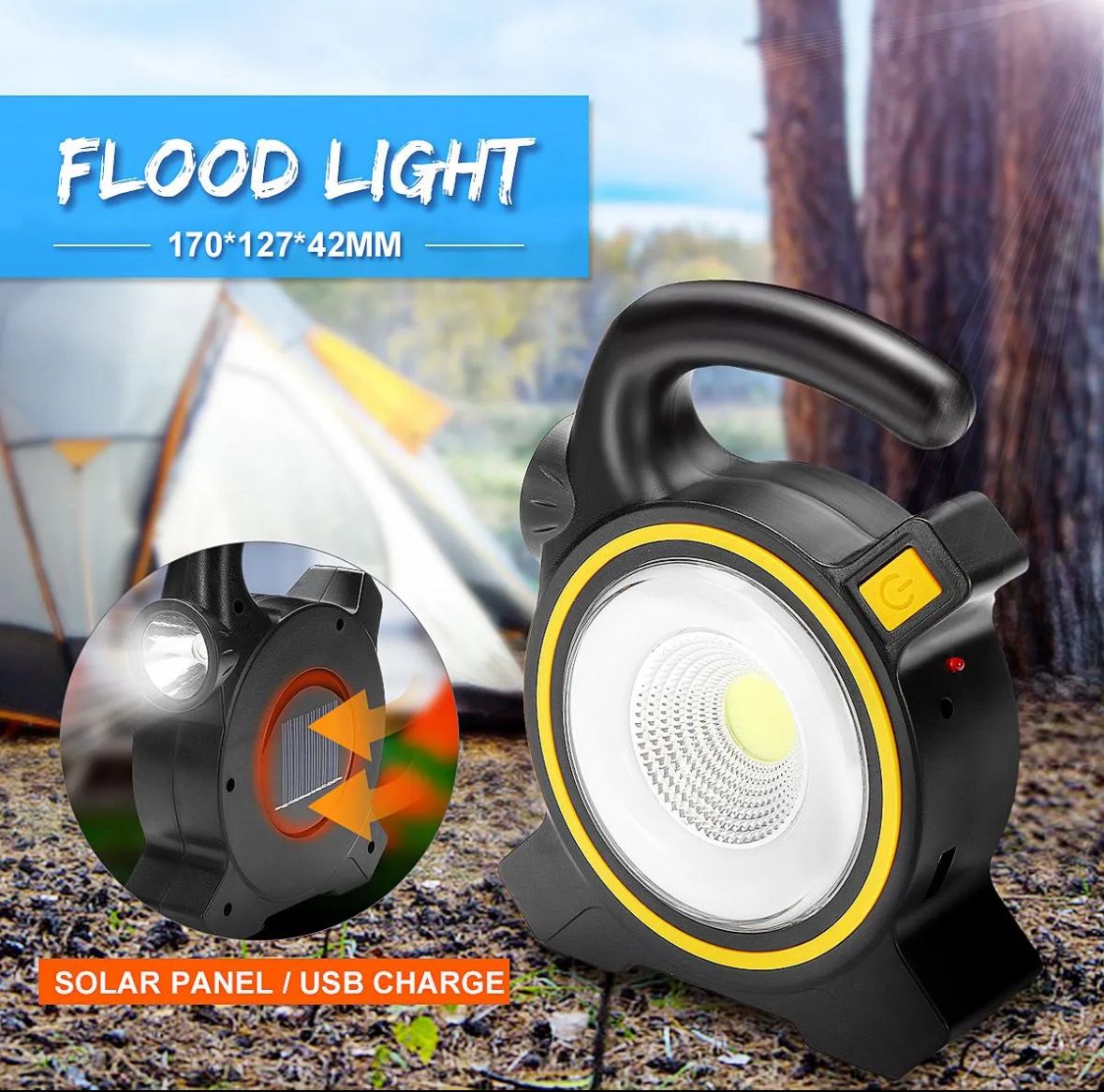 COB Work Solar & USB Charging Emergency Light