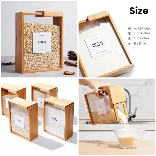 2L Food Containers & Cereal Dispenser - Pack of 4