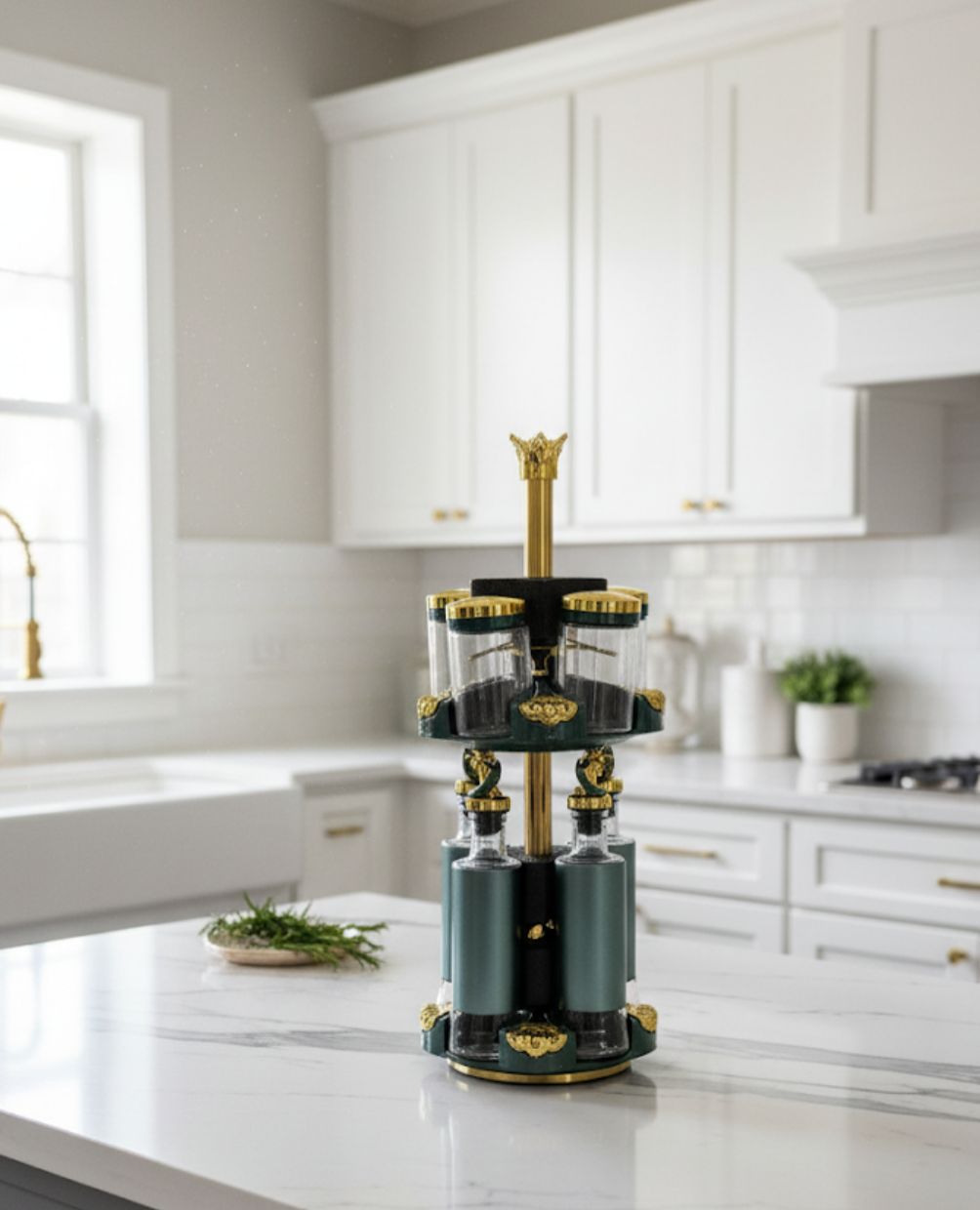 Metal 10pc jar Set Revolving Heavy