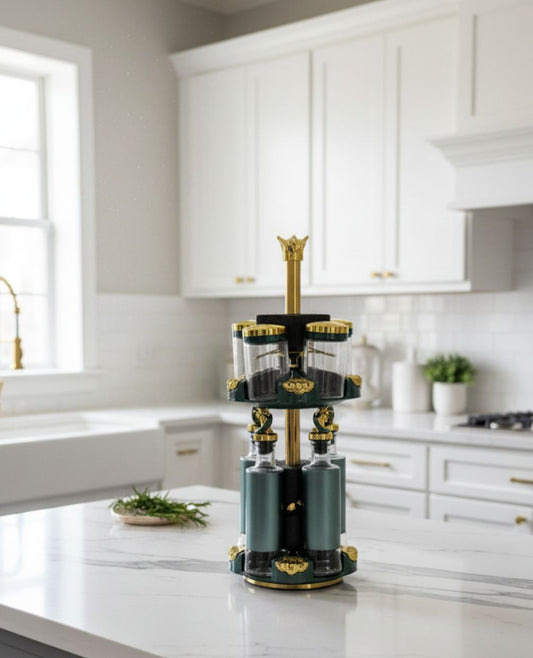 Metal 10pc jar Set Revolving Heavy