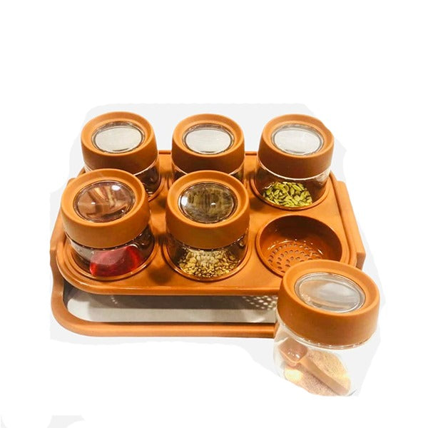 6-Piece Glass Spice Jar Set