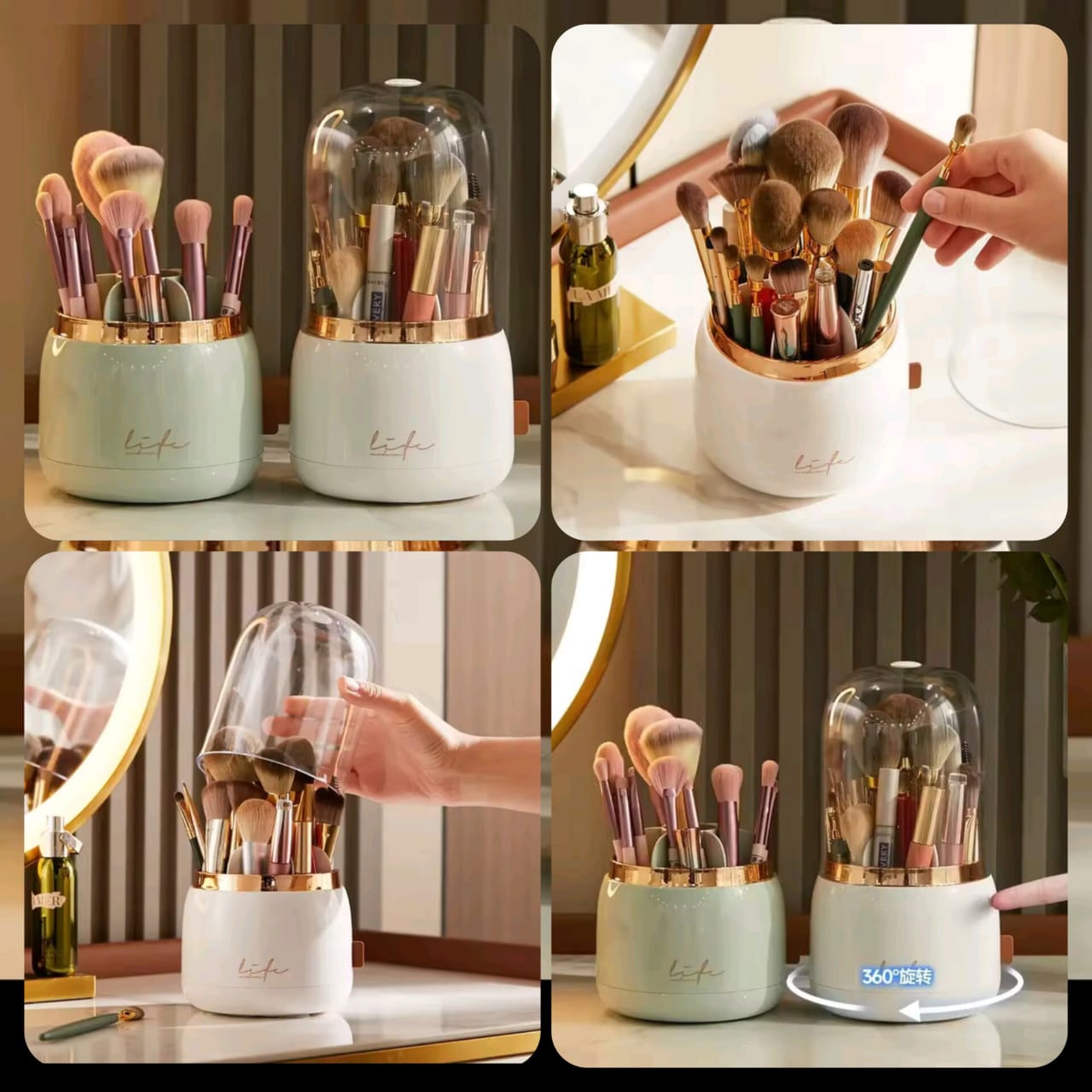 Luxury Rotating Brush Holder - Premium Quality