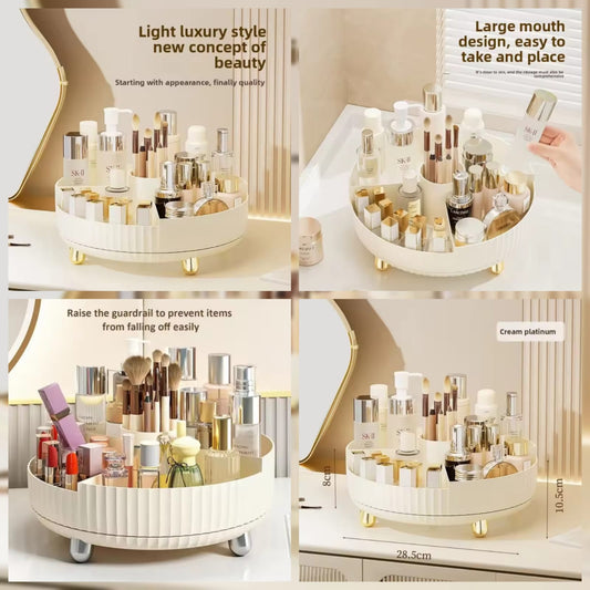 360° Rotating Luxury Cosmetic Partition Organizer Tray - Premium Quality
