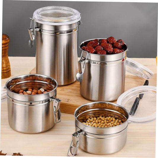 4pcs Air Tight Food Storage Jars Cereal Containers