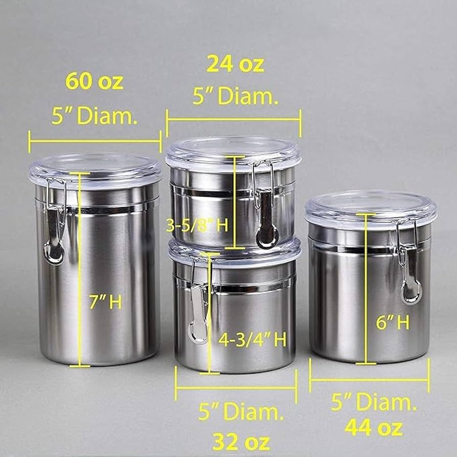 4pcs Air Tight Food Storage Jars Cereal Containers