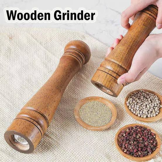 BLACK PEPPER CRUSHER BAMBOO WOODEN - Set of 2