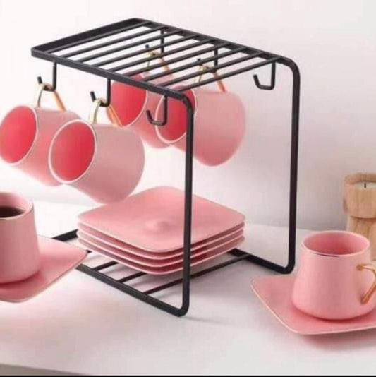 Black Iron Tea Cup Display Holder