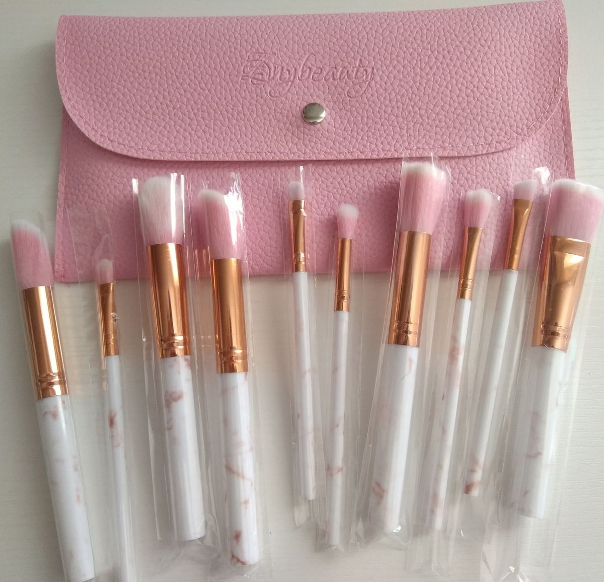 10pcs Marble Design Makeup Brush Set