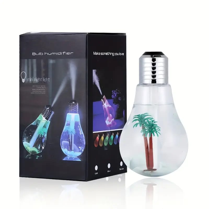 Light Bulb Humidifier with LED Night Light