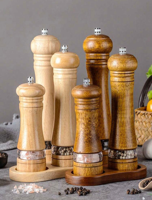 BLACK PEPPER CRUSHER BAMBOO WOODEN - Set of 2