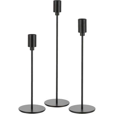Matte Black  Candle Holders - Set of 3