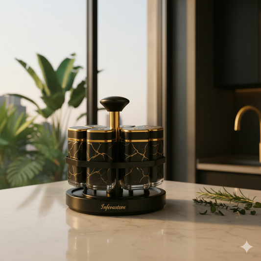 Rotating Spice Jar Glass Material 6pcs Jar