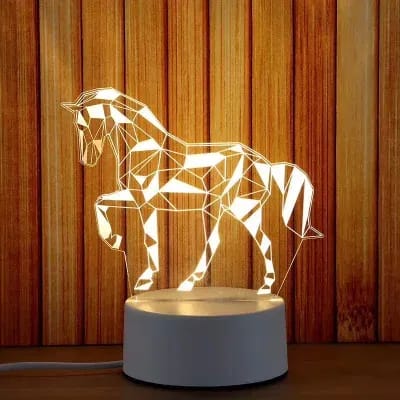 3D Acrylic Table Lamps - Horse Lamp - Hearts Lamp - Chair Lamp