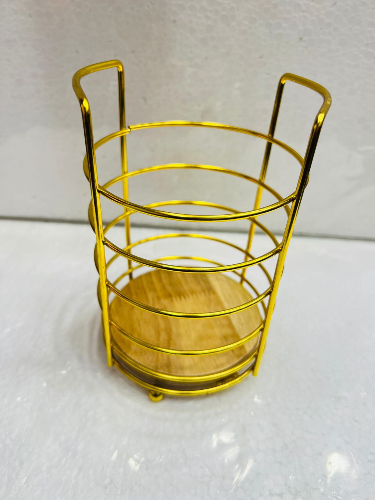GOLDEN SPOON HOLDER (UTENSILS RACK) BAMBOO BASE