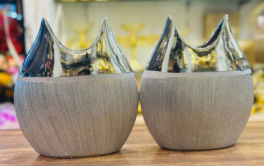 Gold Vases with a Two-Tone Finish - EACH