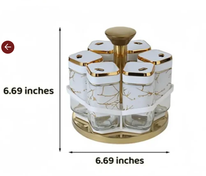 Rotating Spice Jar Glass Material 6pcs Jar