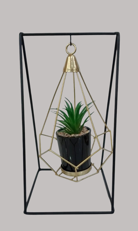 Metal Frame Hanging Planter
