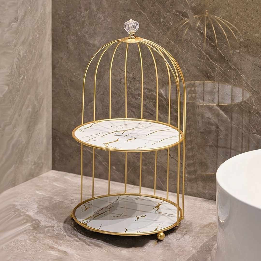 2-Tier Golden Vanity Cage